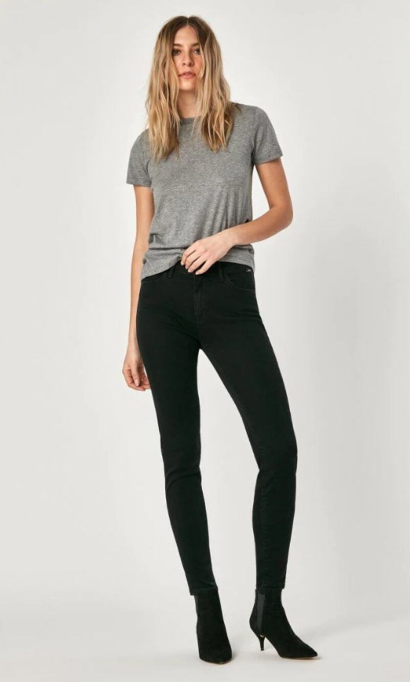 MAVI Women's Alissa Skinny Jeans 0/25 Black Brushed Supersoft High Rise NWT